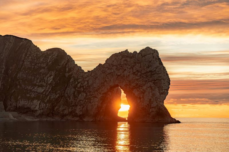 Durdle Door at sunset