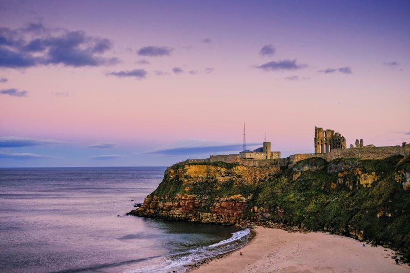 Tynemouth seafront at dusk