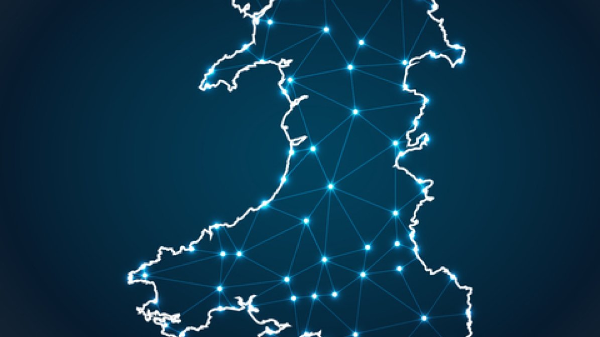 Digital map of Wales