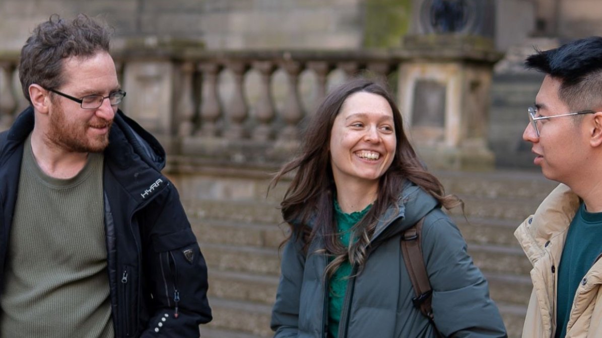 Students chatting on campus