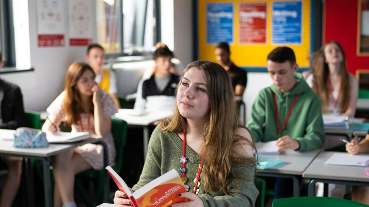 Schoolchildren in a lesson 