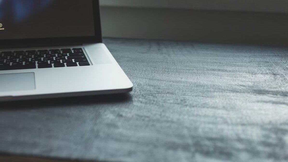 Open laptop on desk