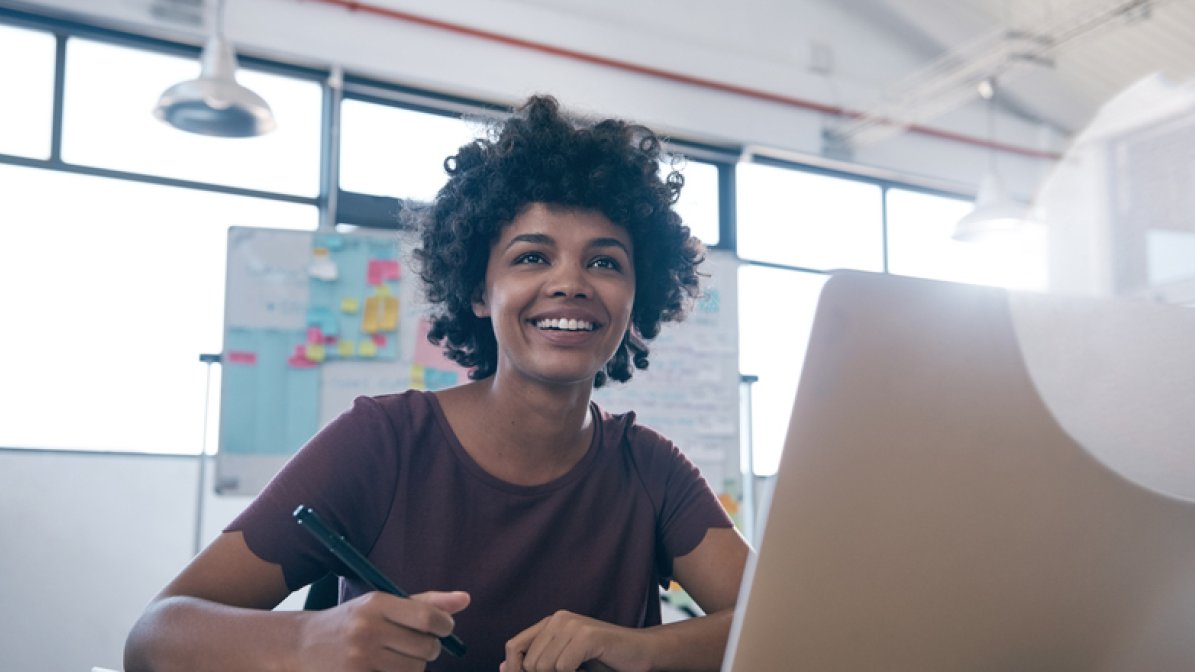 Apprentice working on laptop
