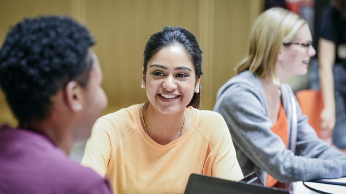 Care experienced students chatting