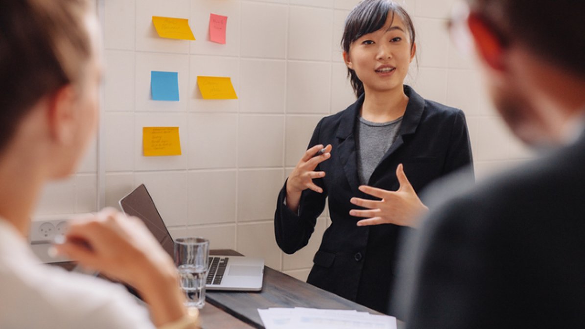 Strategic Innovation Consultant giving a presentation