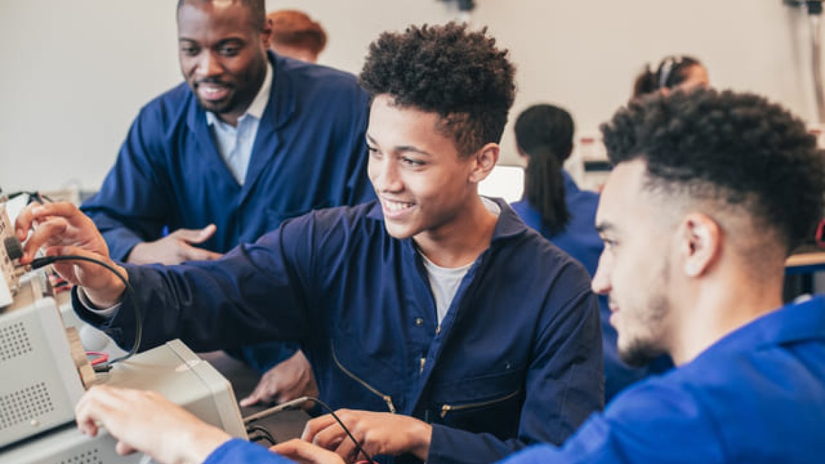 Engineering apprentices at work