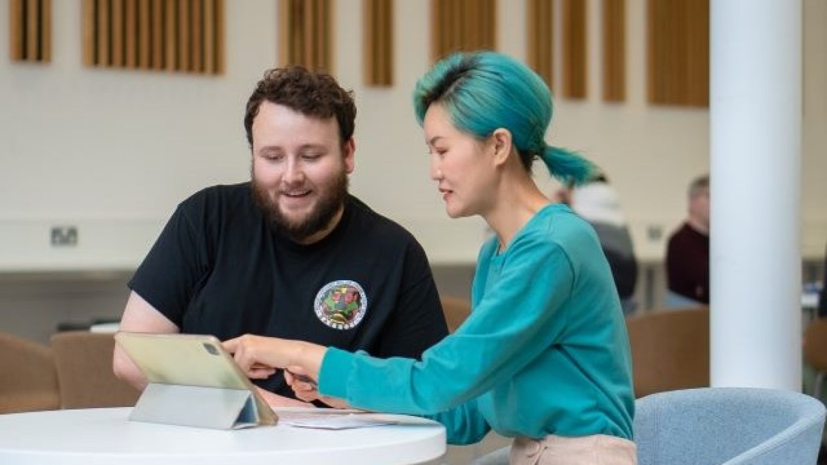 Students using laptop