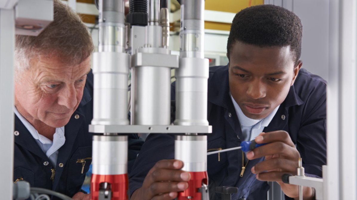 Engineers in workshop