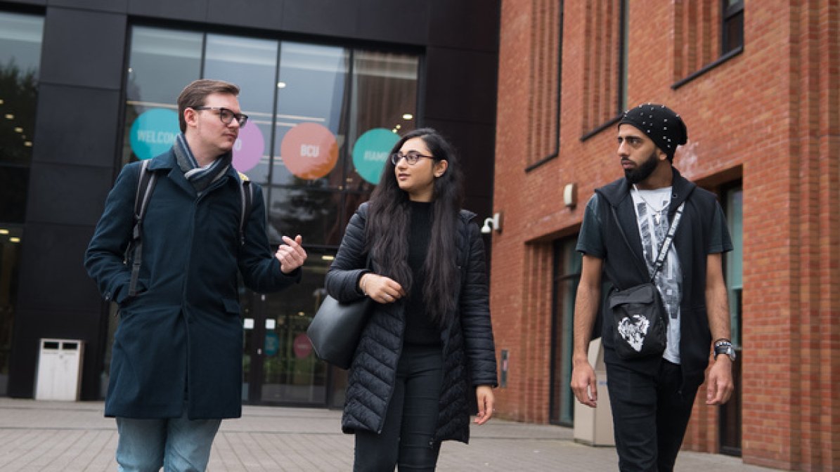 Students walking on campus