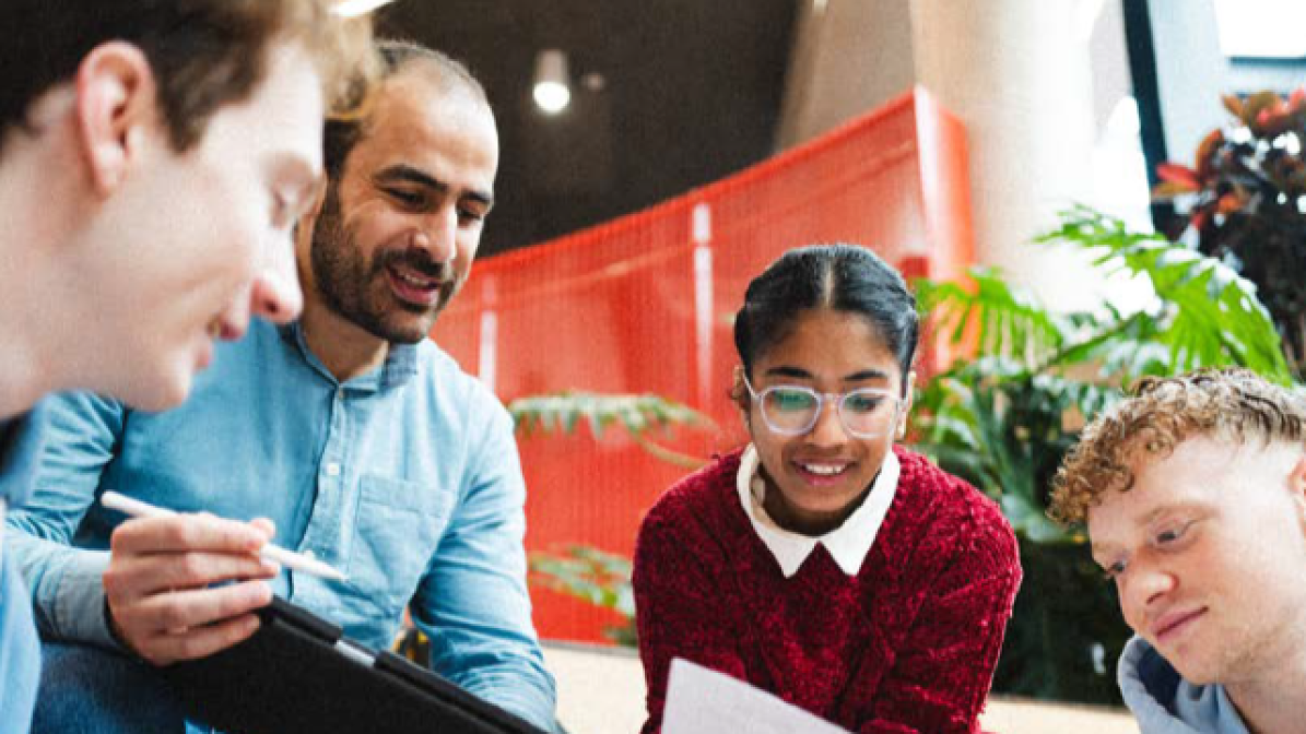 International students with an adviser