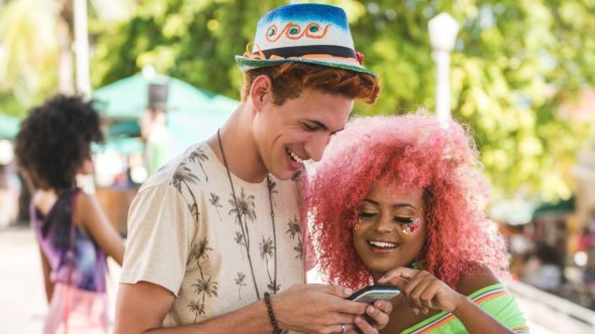 Students at a music festival