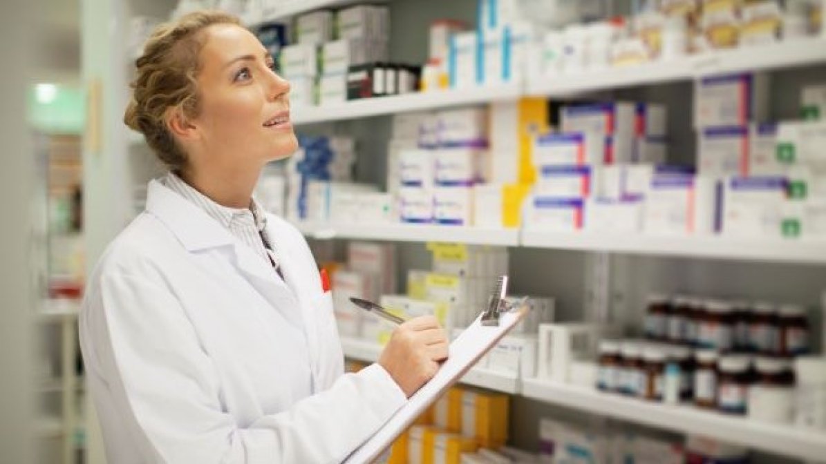 Pharmacist working in pharmacy