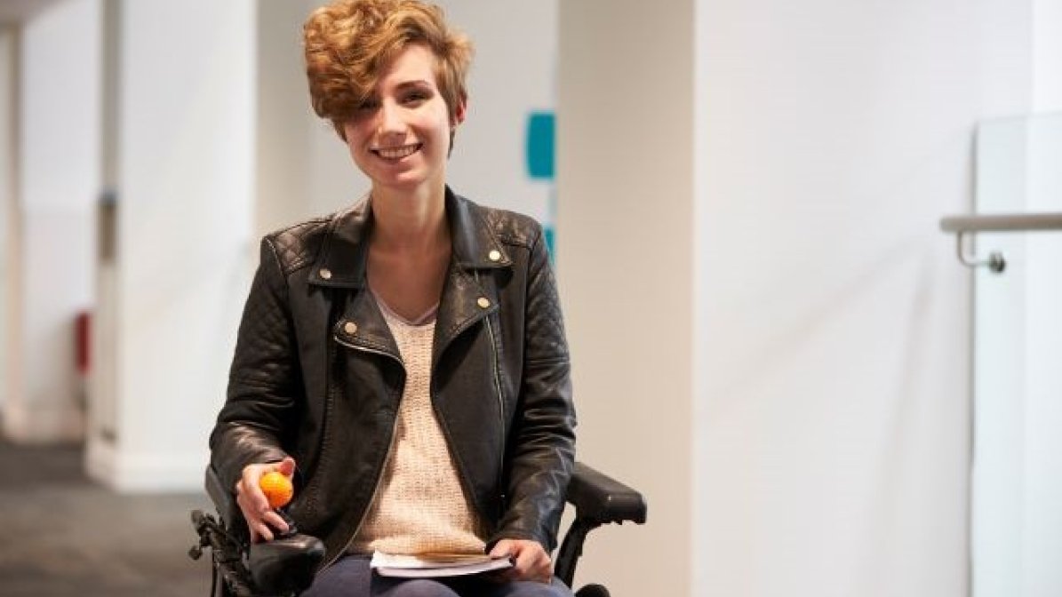 Student using a wheelchair