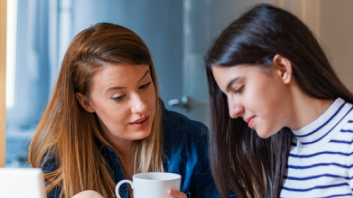 Adviser and student using the UCAS Hub 