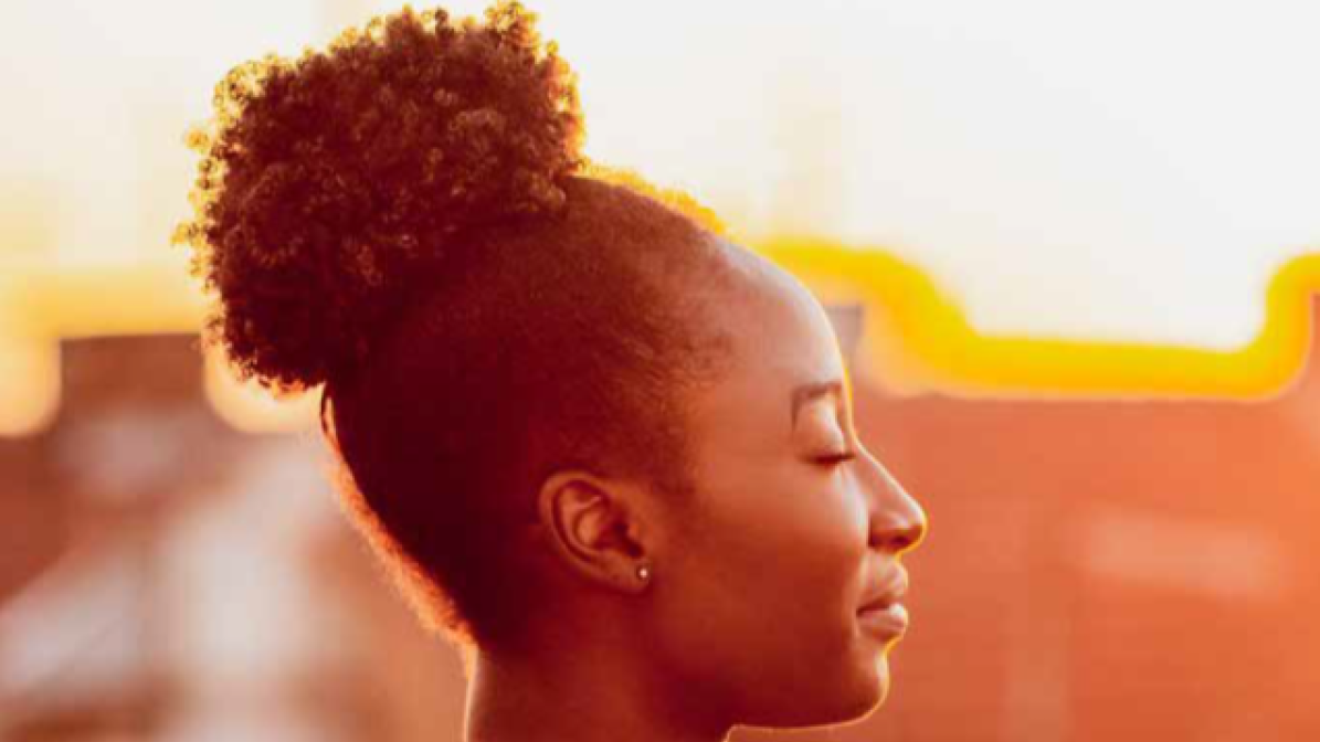 Profile of a student in sunlight