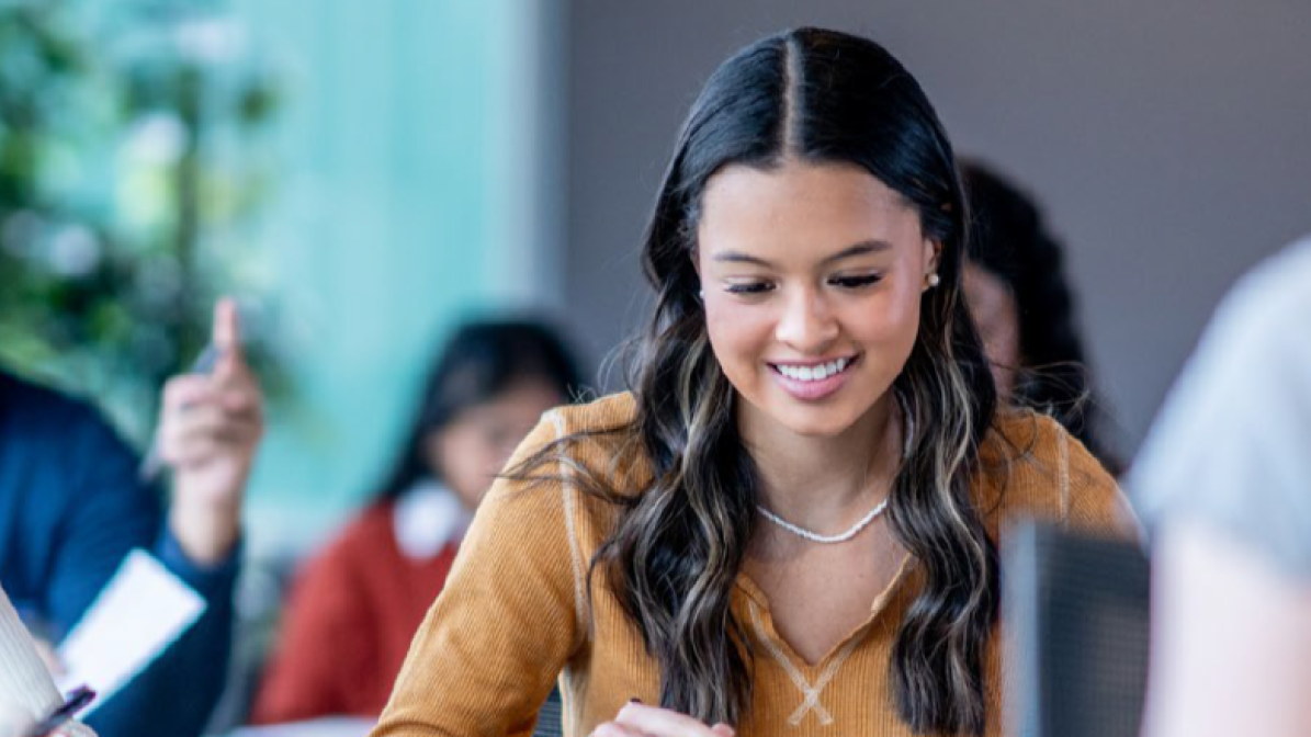 Student in a classroom