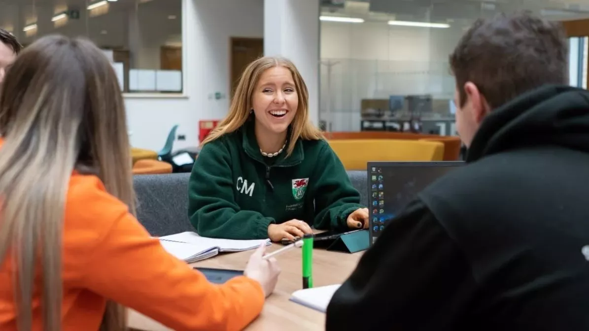 Students doing group project
