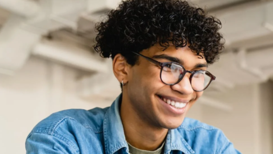 Accounting and finance apprentice using laptop