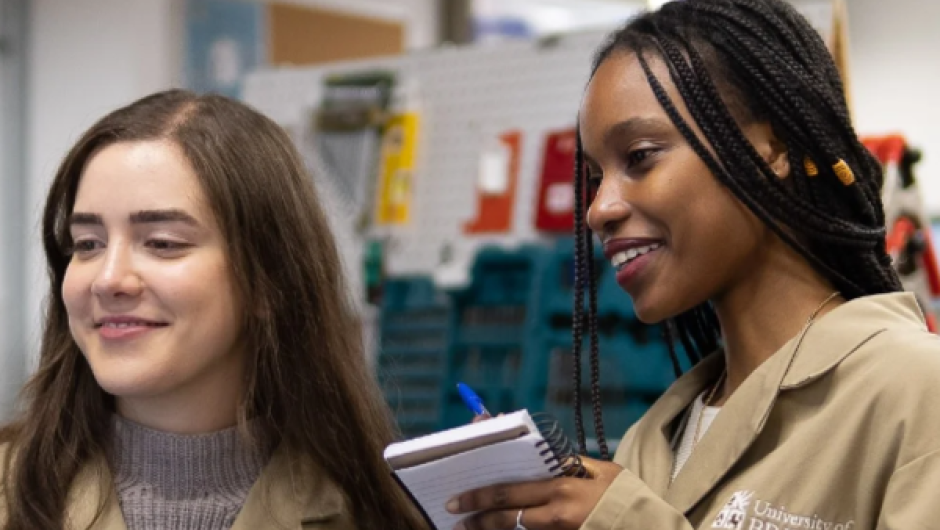 Engineering apprentices in workshop