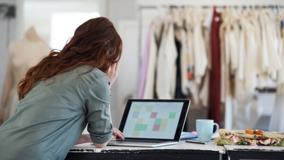 Designer working on laptop