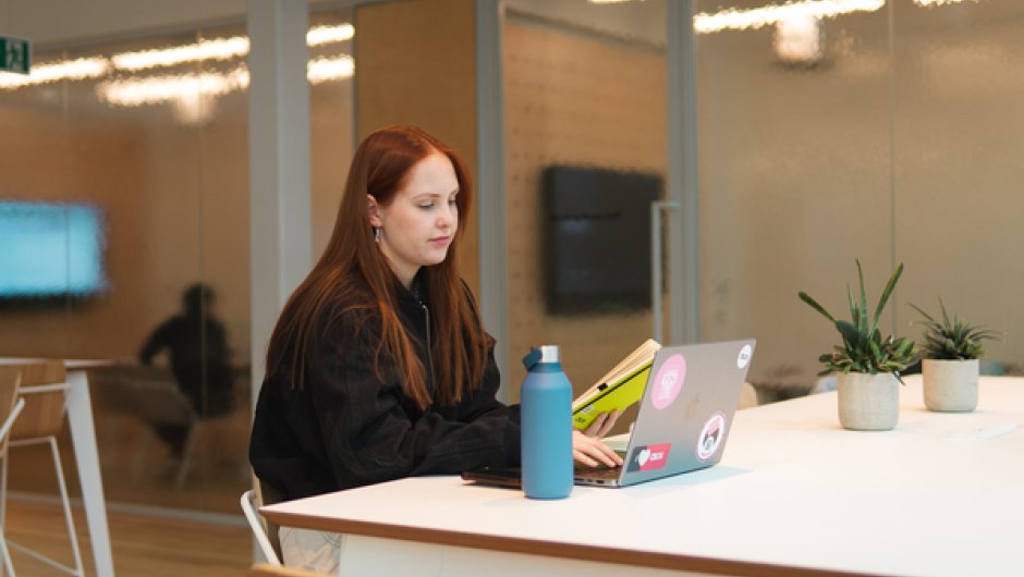 Apprentice working on laptop