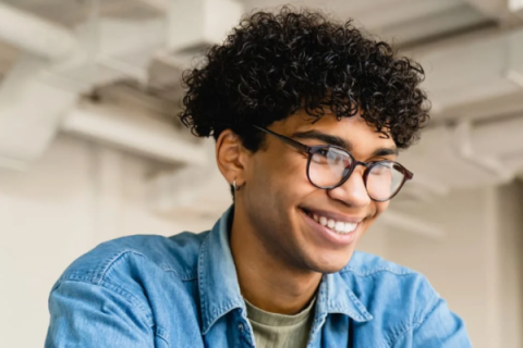 Accounting and finance apprentice using laptop