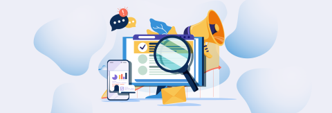 illustration of laptop on abstract vector background