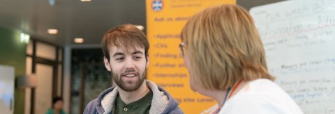 Student speaking to disability adviser 