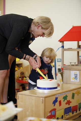 Cake cutting at the nursery opening