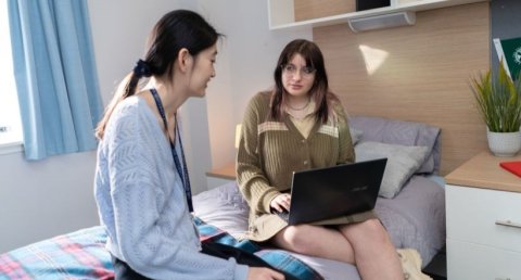 Students in halls bedroom