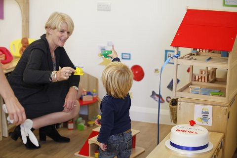 Playing at the nursery opening