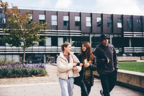 Students walking through OBU