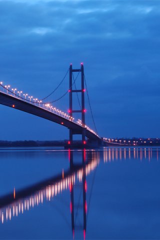 East Riding bridge at night