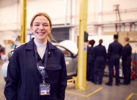 Female engineer apprentice