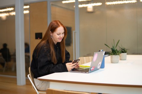 Student with a laptop