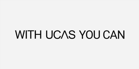 UCAS 'With UCAS You Can Logo' in black on light grey background